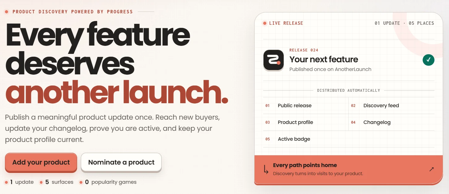 AnotherLaunch.com product screenshot
