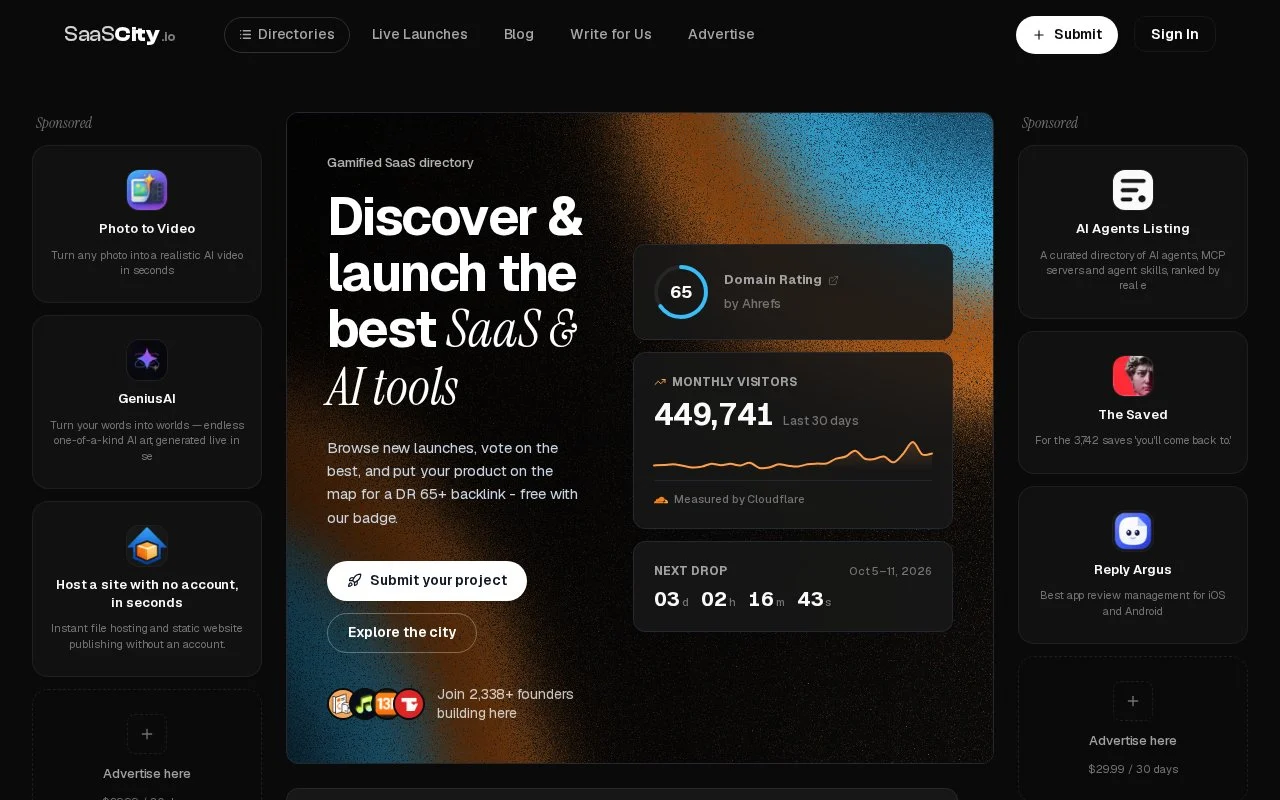 SaaSCity product screenshot