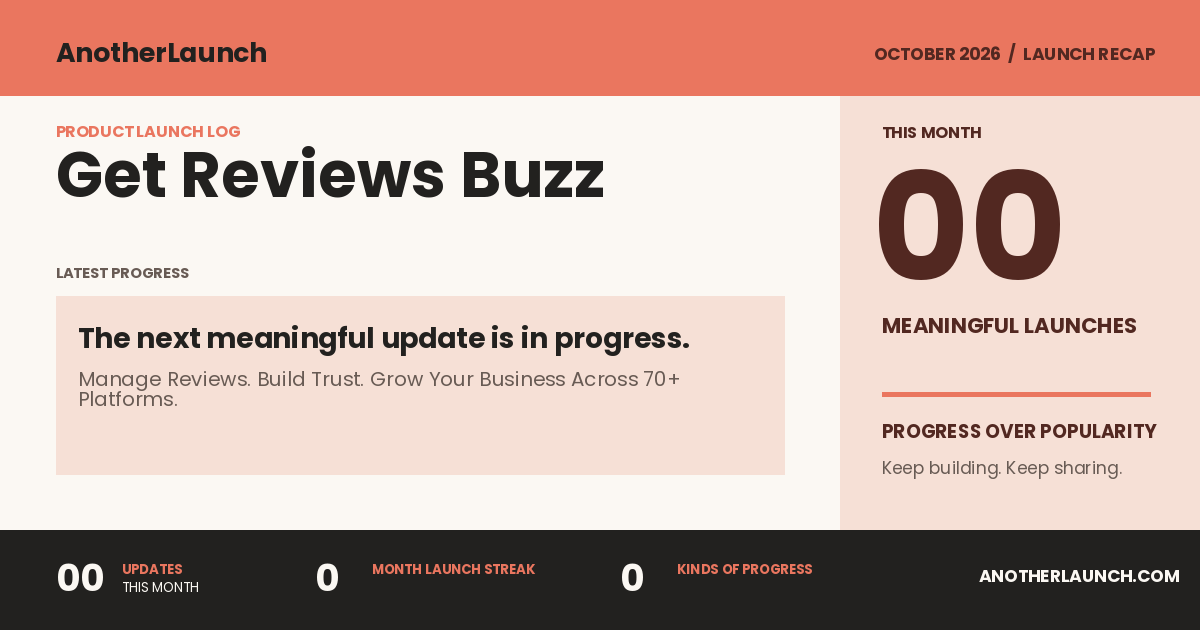 Get Reviews Buzz is preparing its next launch. share artwork