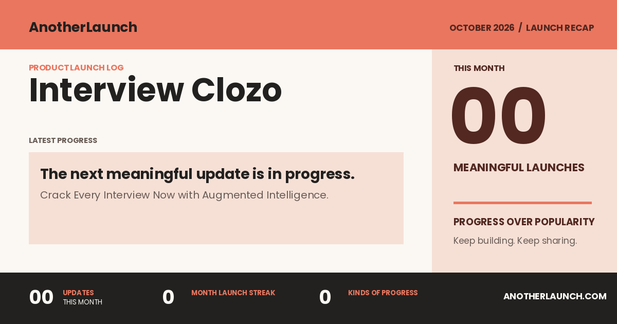 Interview Clozo is preparing its next launch. share artwork