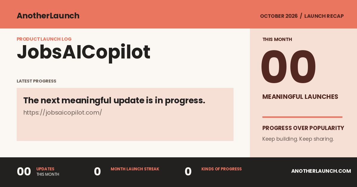 JobsAICopilot is preparing its next launch. share artwork