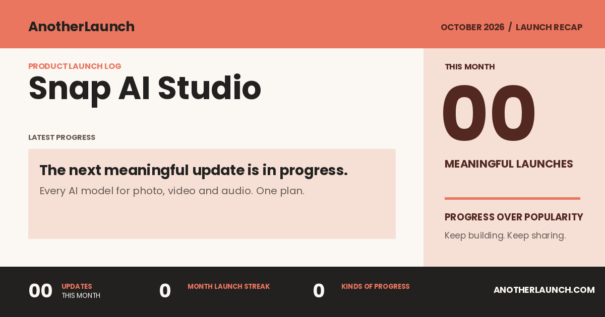 Snap AI Studio is preparing its next launch. share artwork