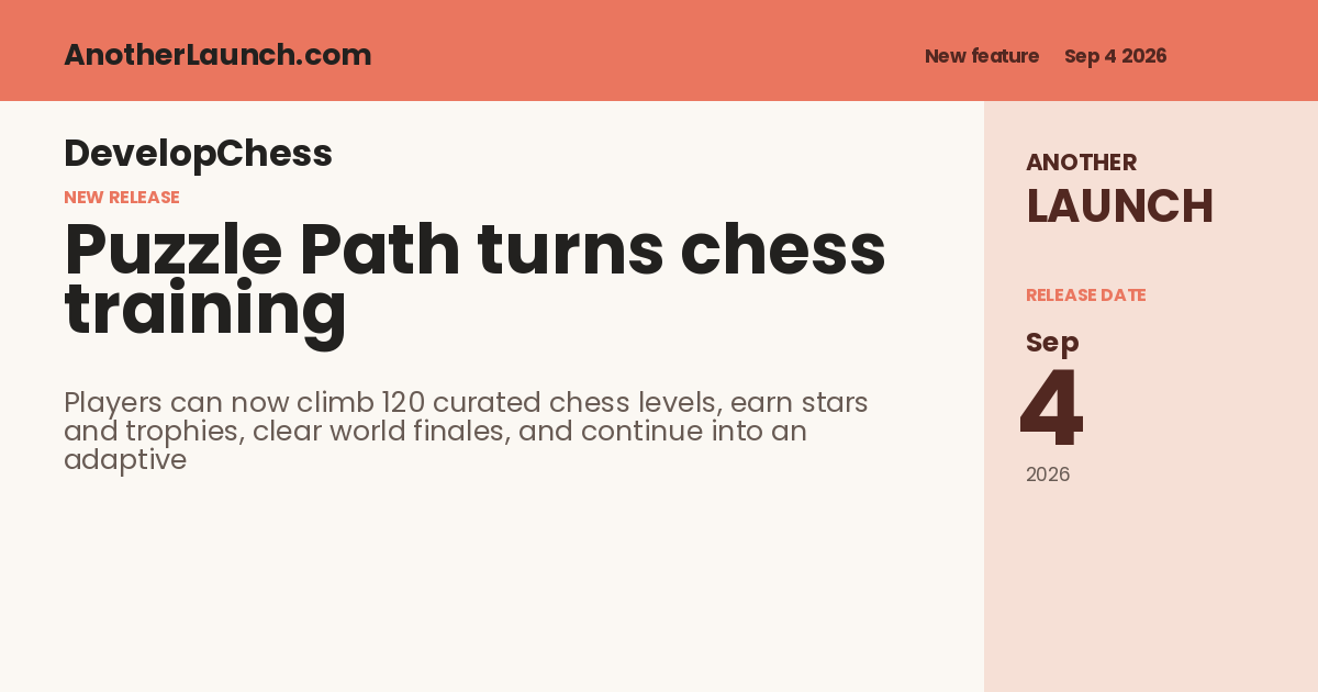 Share artwork for Puzzle Path turns chess training into an adventure