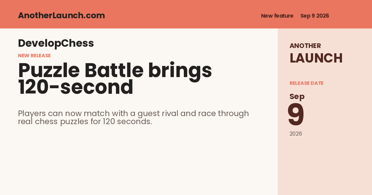 Share artwork for Puzzle Battle brings 120-second chess races