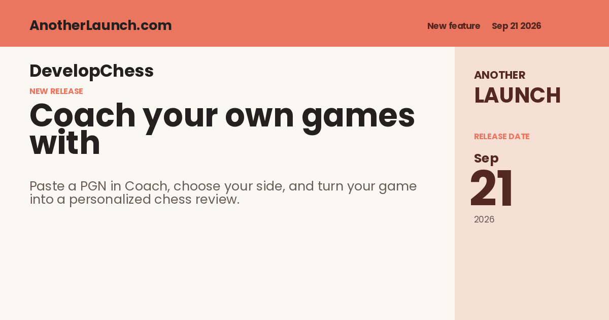 Share artwork for Coach your own games with PGN import