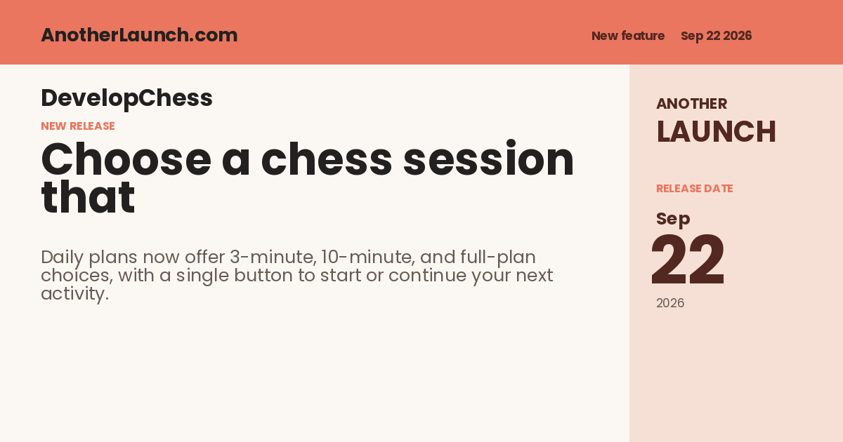 Share artwork for Choose a chess session that fits your day