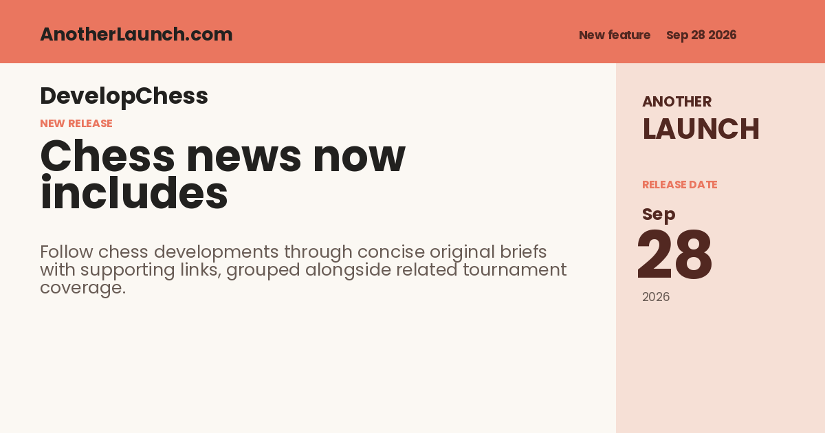 Share artwork for Chess news now includes sourced AI-assisted briefs