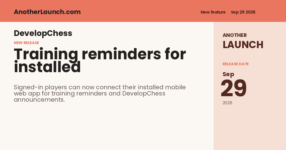 Share artwork for Training reminders for installed web apps