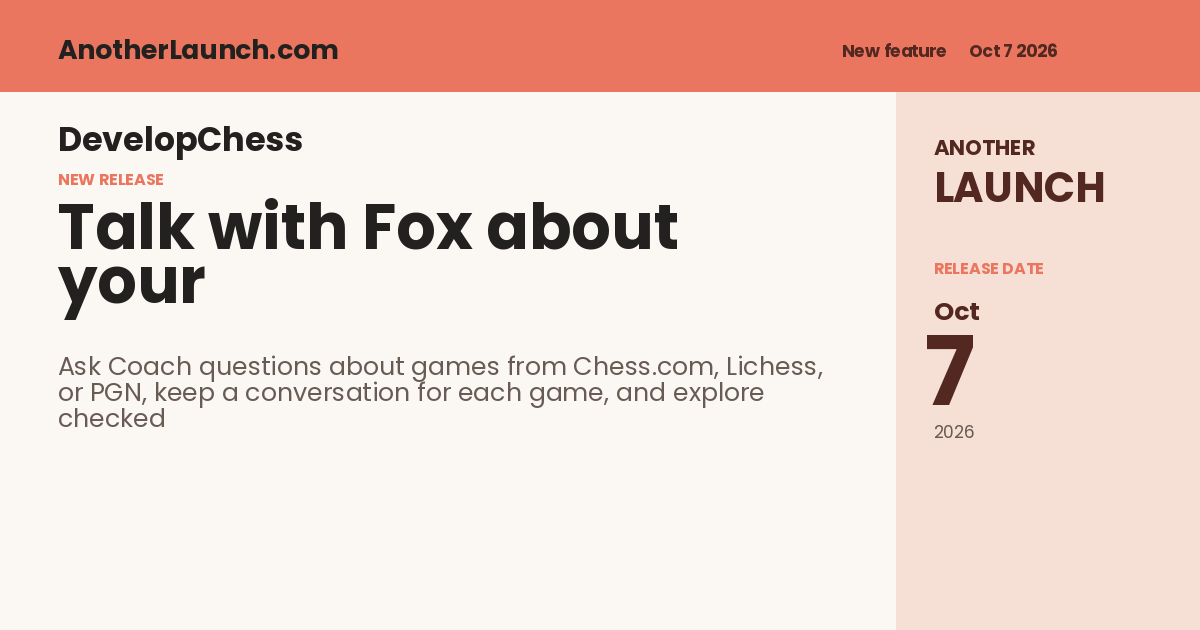 Share artwork for Talk with Fox about your imported chess games