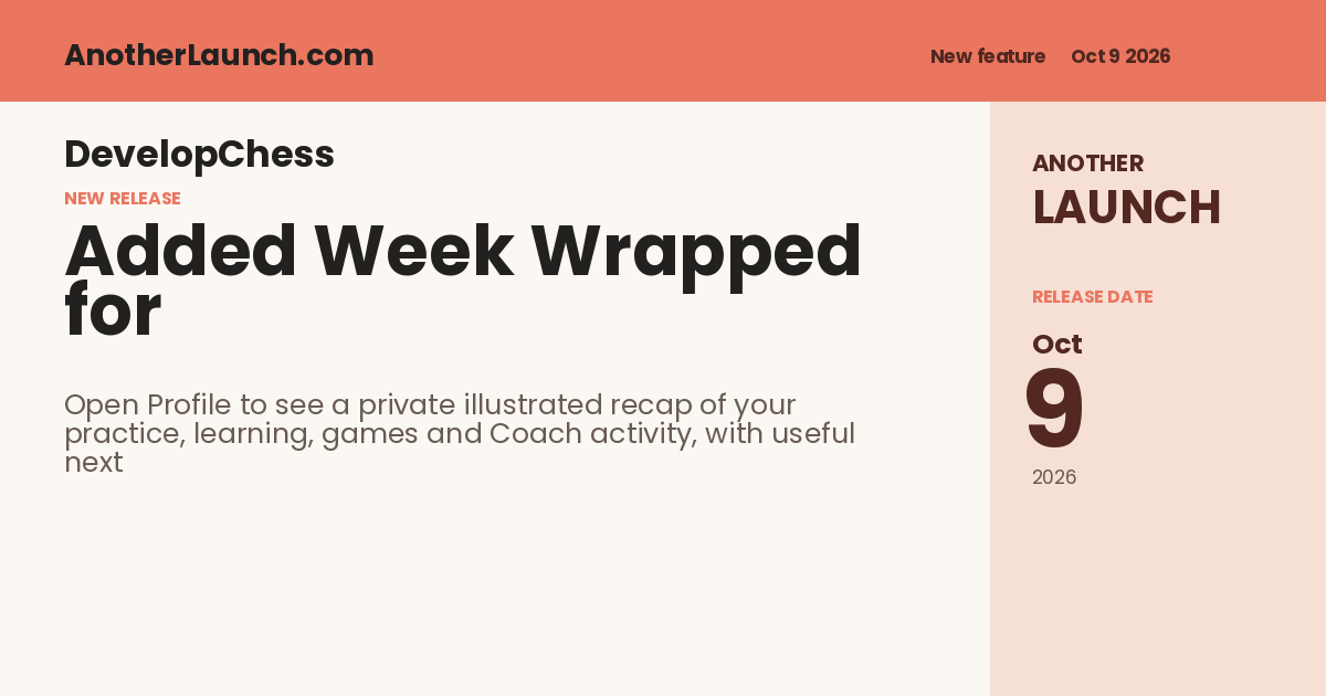 Share artwork for Added Week Wrapped for your whole chess week