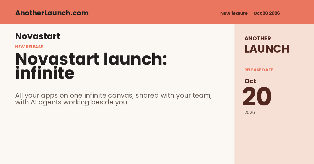 Share artwork for Novastart launch: infinite canvas OS with AI agents